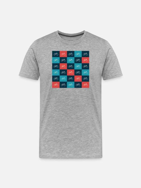 Vibrant Bicycle Pattern Artwork - Men's Premium Organic T-Shirt - heather grey