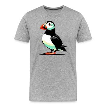 Macareux - T-shirt bio Premium Homme - gris chiné - Devant - Damien (186cm)