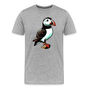 Macareux - T-shirt bio Premium Homme - gris chiné - Devant - Damien (186cm)