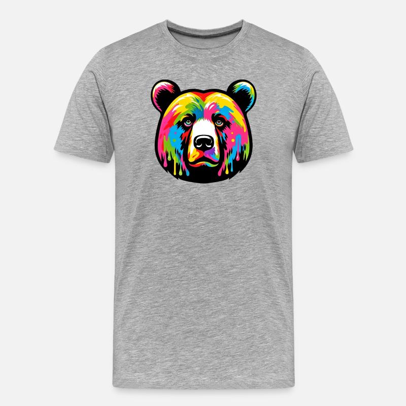 Bär - Männer Premium Bio T-Shirt - Grau meliert