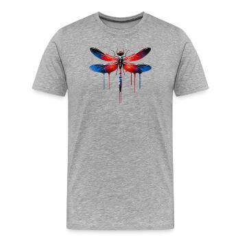 Libellule - T-shirt bio Premium Homme - gris chiné - Devant - Damien (186cm)