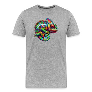 Chameleon - Men's Premium Organic T-Shirt - heather grey - Front - Damien (186cm)