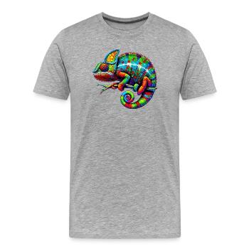 Chameleon - Men's Premium Organic T-Shirt - heather grey - Front - Damien (186cm)