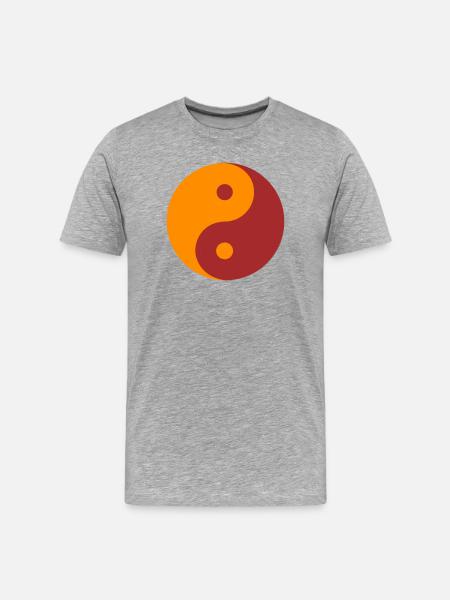 YIN YANG - Men's Premium Organic T-Shirt - heather grey