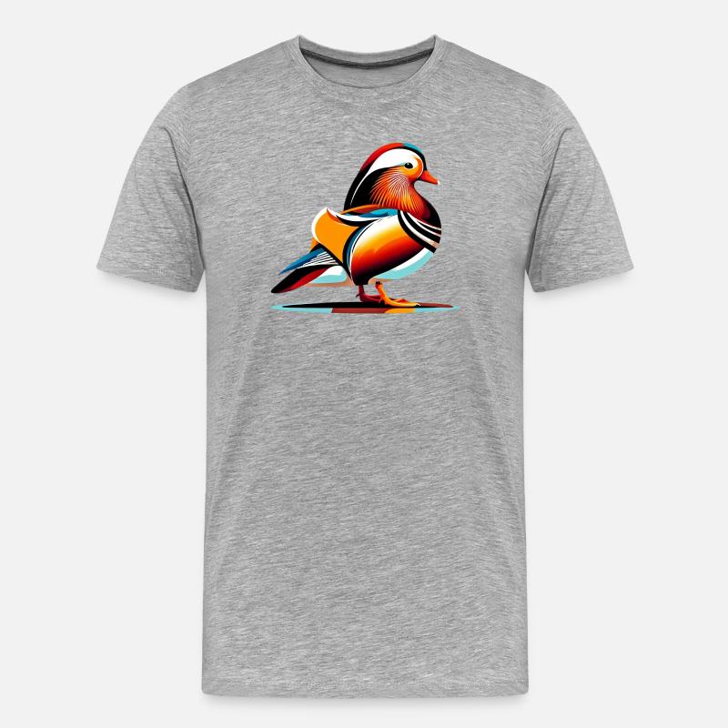 Mandarinente - Männer Premium Bio T-Shirt - Grau meliert