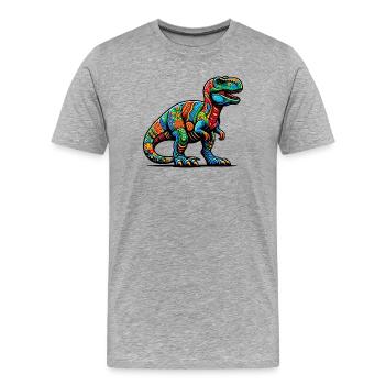 Dinosaure - T-shirt bio Premium Homme - gris chiné - Devant - Damien (186cm)