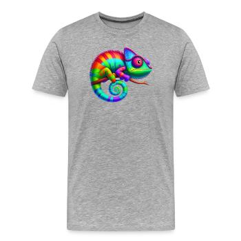 Caméléon - T-shirt bio Premium Homme - gris chiné - Devant - Damien (186cm)