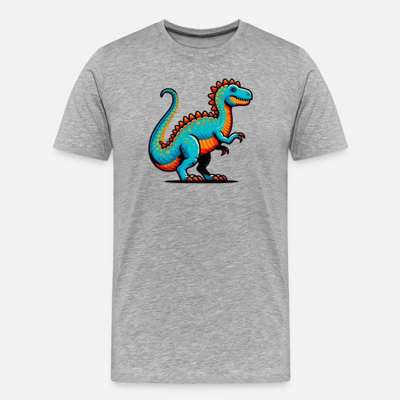 Dinosaurier - Männer Premium Bio T-Shirt - Grau meliert