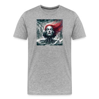 Die Megalopolis - Männer Premium Bio T-Shirt - Grau meliert - Vorne - Damien (186cm)