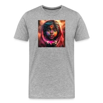 Souffle d'Amour - T-shirt bio Premium Homme - gris chiné - Devant - Damien (186cm)