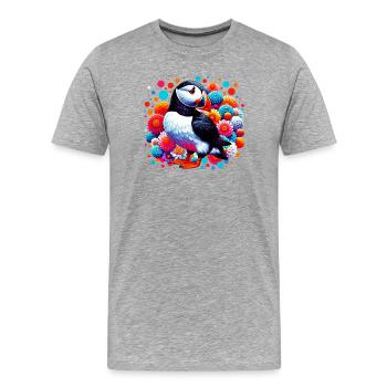 Puffin - Men's Premium Organic T-Shirt - heather grey - Front - Damien (186cm)