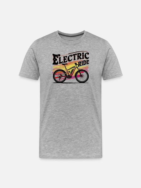 Lebendige Fahrradabenteuer-Illustration - Männer Premium Bio T-Shirt - Grau meliert