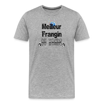 Meilleur Frangin du Monde - T-shirt bio Premium Homme - gris chiné - Devant - Damien (186cm)