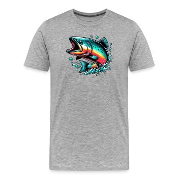 Saumon - T-shirt bio Premium Homme - gris chiné - Devant - Damien (186cm)