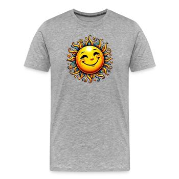Soleil - T-shirt bio Premium Homme - gris chiné - Devant - Damien (186cm)