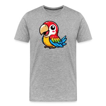 Perroquet - T-shirt bio Premium Homme - gris chiné - Devant - Damien (186cm)