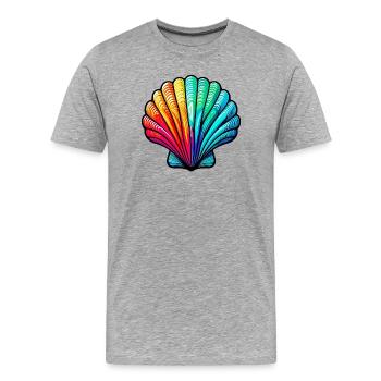 Muschel - Männer Premium Bio T-Shirt - Grau meliert - Vorne - Damien (186cm)