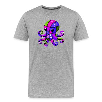 Krake - Männer Premium Bio T-Shirt - Grau meliert - Vorne - Damien (186cm)
