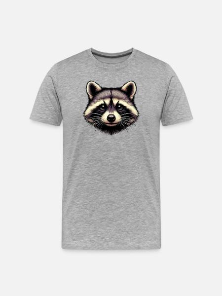Raccoon - Men's Premium Organic T-Shirt - heather grey