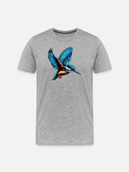 Kingfisher - Men's Premium Organic T-Shirt - heather grey