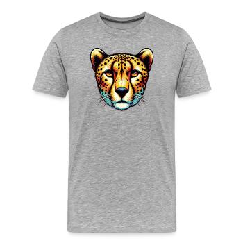 Cheetah - Men's Premium Organic T-Shirt - heather grey - Front - Damien (186cm)