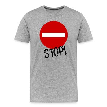 STOP. HUMOR. MESSAGE. QUOTATION. PANEL. DAD - Men's Premium Organic T-Shirt - heather grey - Front - Damien (186cm)