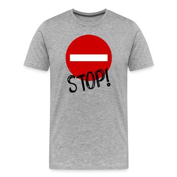 STOP. PANEL. DAD. MOTORCYCLE. FUNNY. CAR - Men's Premium Organic T-Shirt - heather grey - Front - Damien (186cm)