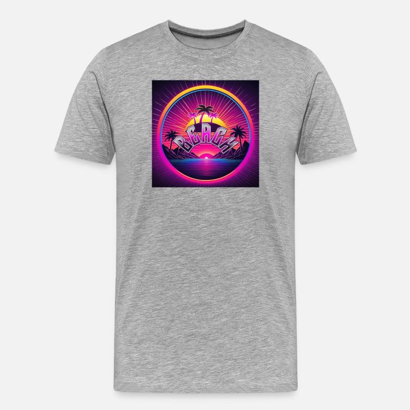 Beach - Männer Premium Bio T-Shirt - Grau meliert