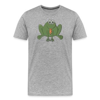 Frosch mit Krawatte - Männer Premium Bio T-Shirt - Grau meliert - Vorne - Damien (186cm)