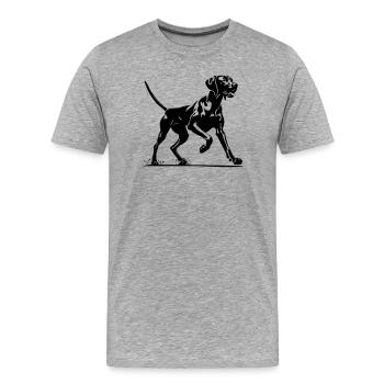 Magyar Vizsla - Männer Premium Bio T-Shirt - Grau meliert - Vorne - Damien (186cm)