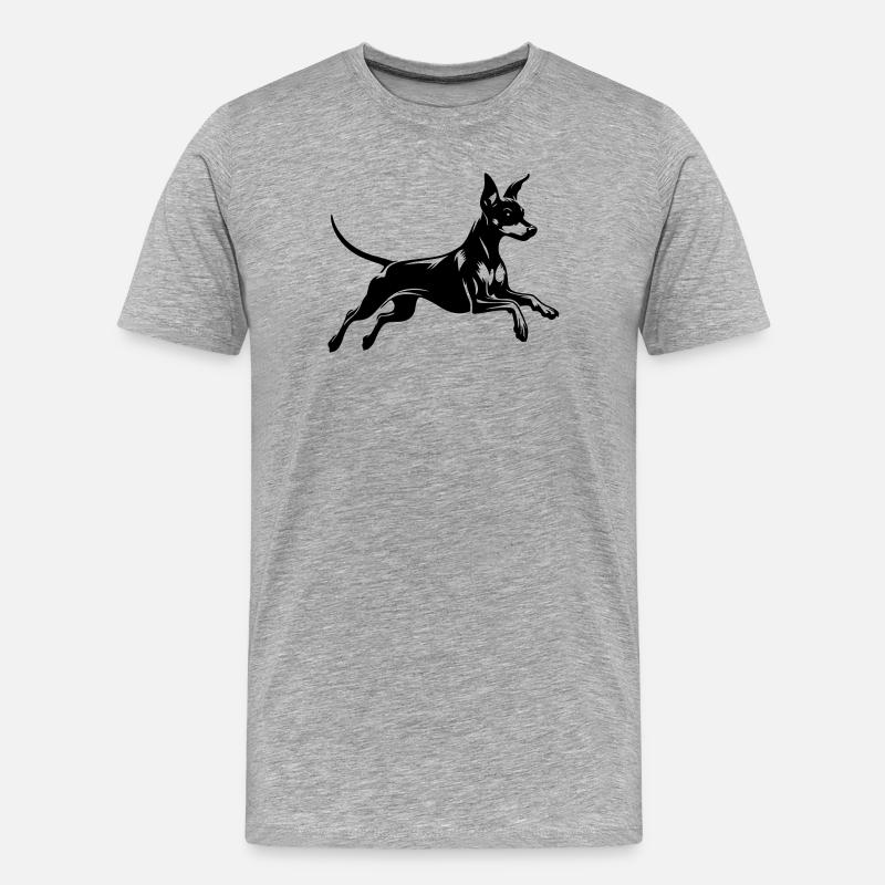 Zwergpinscher - Männer Premium Bio T-Shirt - Grau meliert