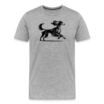 Saluki - Männer Premium Bio T-Shirt - Grau meliert - Vorne - Damien (186cm)