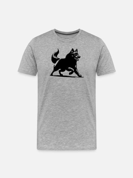 Schipperke - Männer Premium Bio T-Shirt - Grau meliert