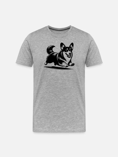 Welsh Corgi - Men's Premium Organic T-Shirt - heather grey