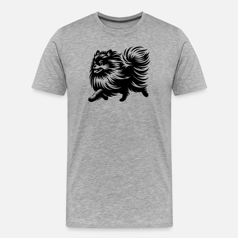 Zwergspitz - Männer Premium Bio T-Shirt - Grau meliert