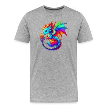 Dragon - Men's Premium Organic T-Shirt - heather grey - Front - Damien (186cm)