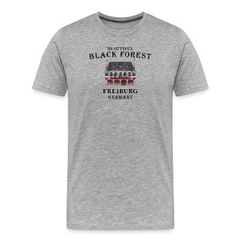 Fribourg-en-Brisgau, Forêt-Noire, Allemagne - T-shirt bio Premium Homme - gris chiné - Devant - Damien (186cm)