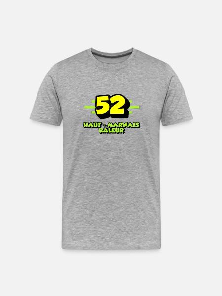 Haut-Marnais râleur - T-shirt bio Premium Homme - gris chiné