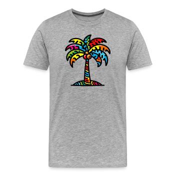 Palm tree - Men's Premium Organic T-Shirt - heather grey - Front - Damien (186cm)