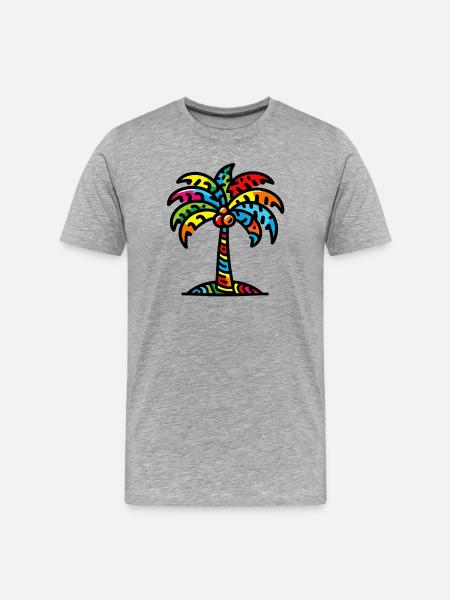 Palmier - T-shirt bio Premium Homme - gris chiné