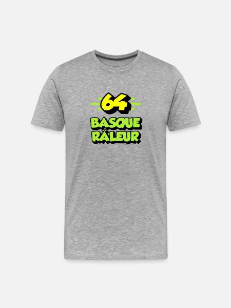 basque râleur - T-shirt bio Premium Homme - gris chiné