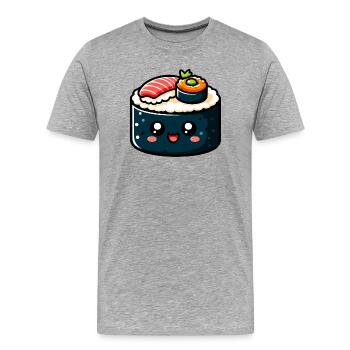 Sushi - T-shirt bio Premium Homme - gris chiné - Devant - Damien (186cm)