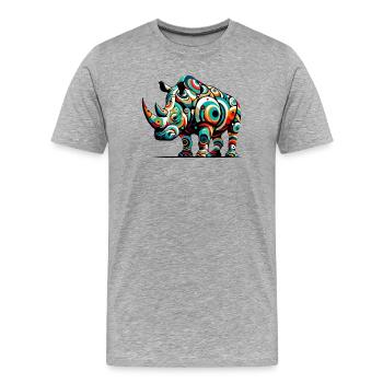 Nashorn - Männer Premium Bio T-Shirt - Grau meliert - Vorne - Damien (186cm)