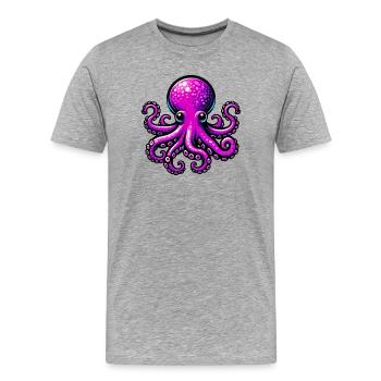 Pieuvre - T-shirt bio Premium Homme - gris chiné - Devant - Damien (186cm)