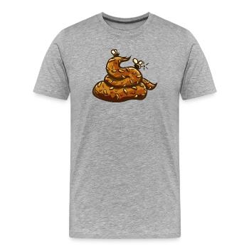 Tas de caca Uahaha ! - T-shirt bio Premium Homme - gris chiné - Devant - Damien (186cm)
