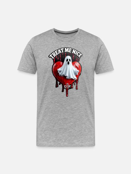 Traitez-moi bien, sinon... ! - T-shirt bio Premium Homme - gris chiné