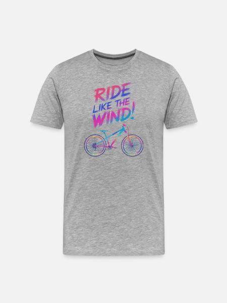 Vibrant Windsurf Bicycle Illustration - Men's Premium Organic T-Shirt - heather grey