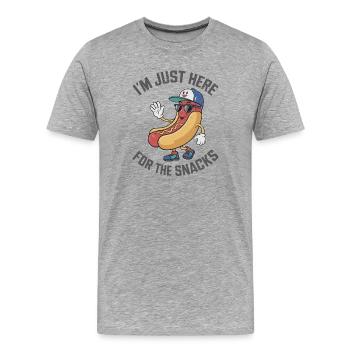 Football - Lustig Je suis juste là pour les collations - T-shirt bio Premium Homme - gris chiné - Devant - Damien (186cm)