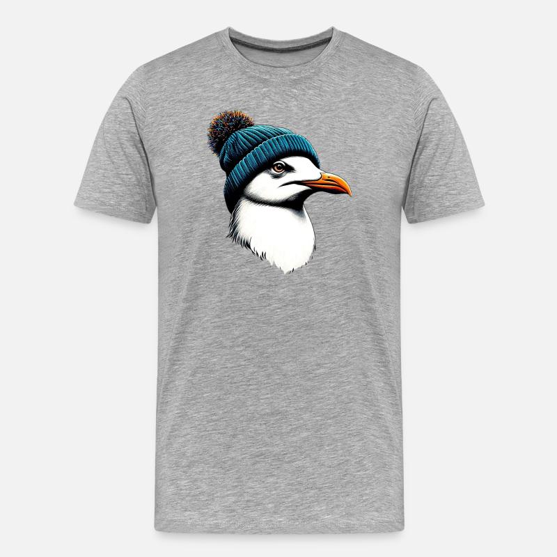 Möwe - Männer Premium Bio T-Shirt - Grau meliert