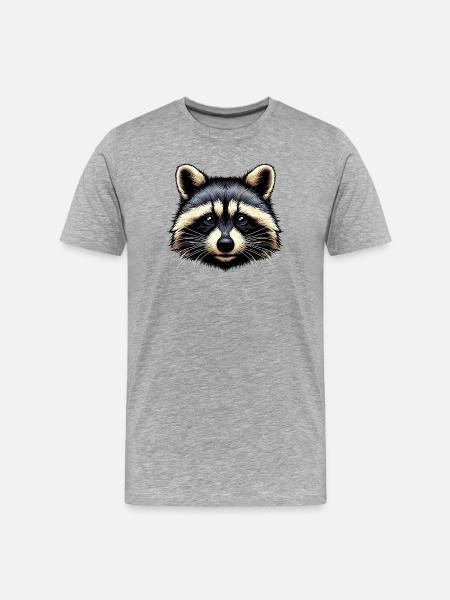 Raccoon - Men's Premium Organic T-Shirt - heather grey